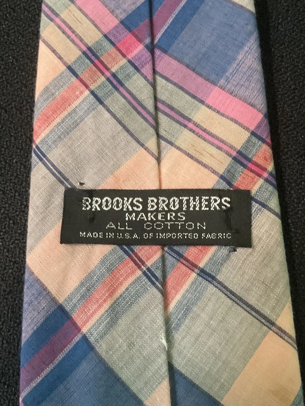 VTG Brooks Brothers 100% Cotton Madras Tie